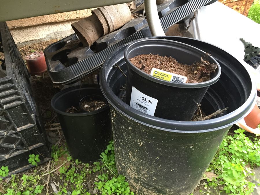 Outdoor Metal And Glass Table Loaded With Succulents And New Plastic Pots See All Photos [Photo 22]
