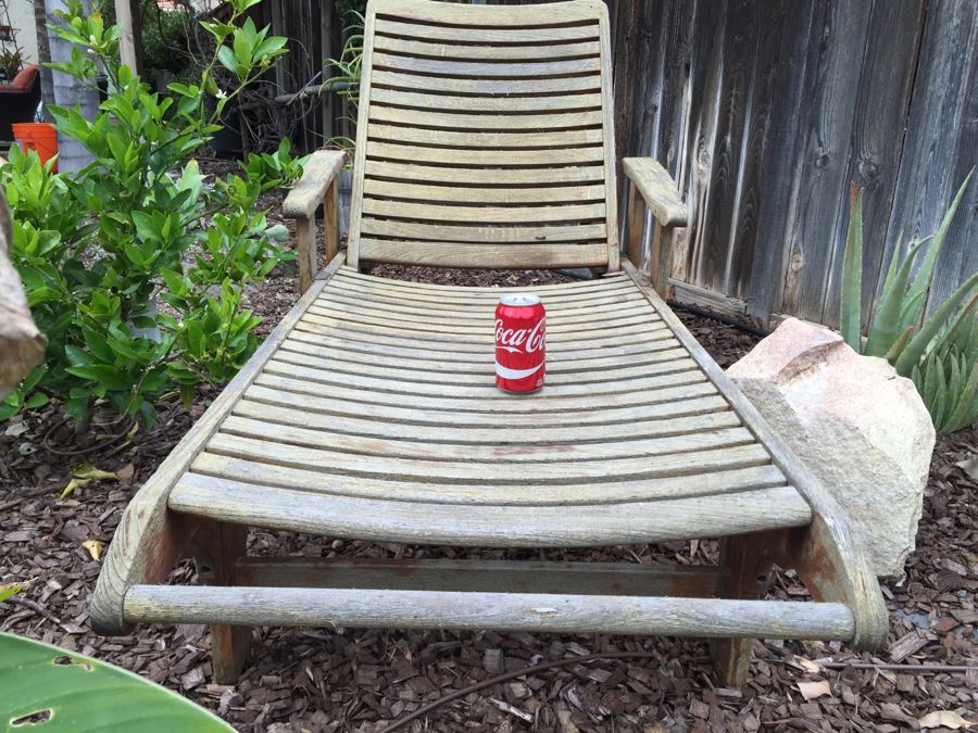 Outdoor Teak Chaise Lounge Chair [Photo 4]