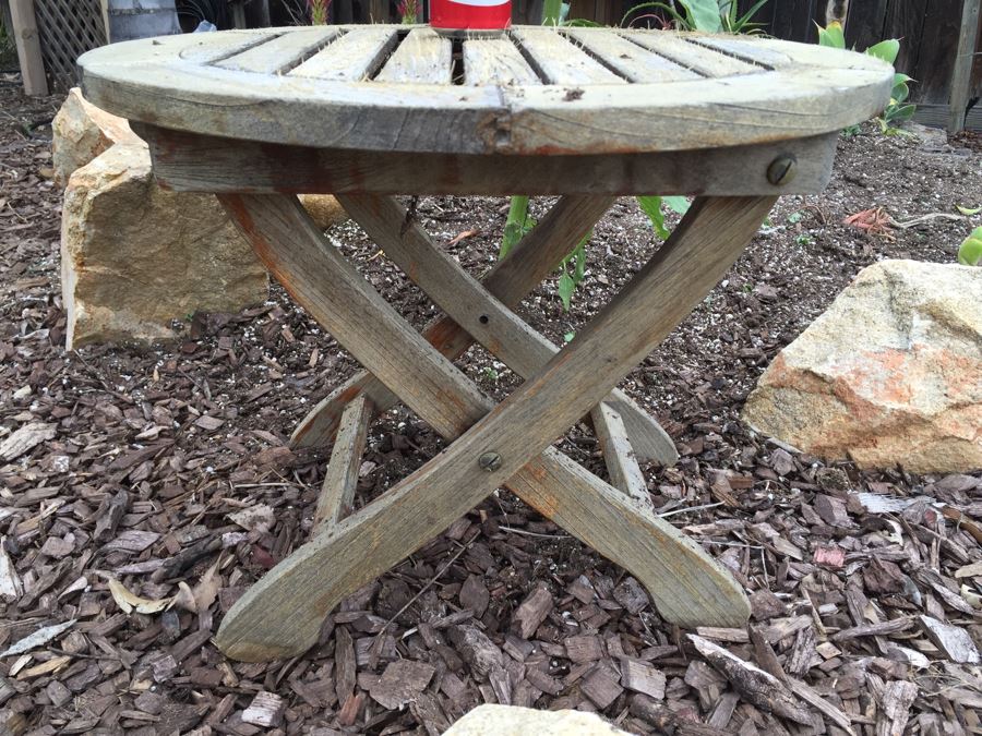 Outdoor Teak Round Side Table [Photo 2]