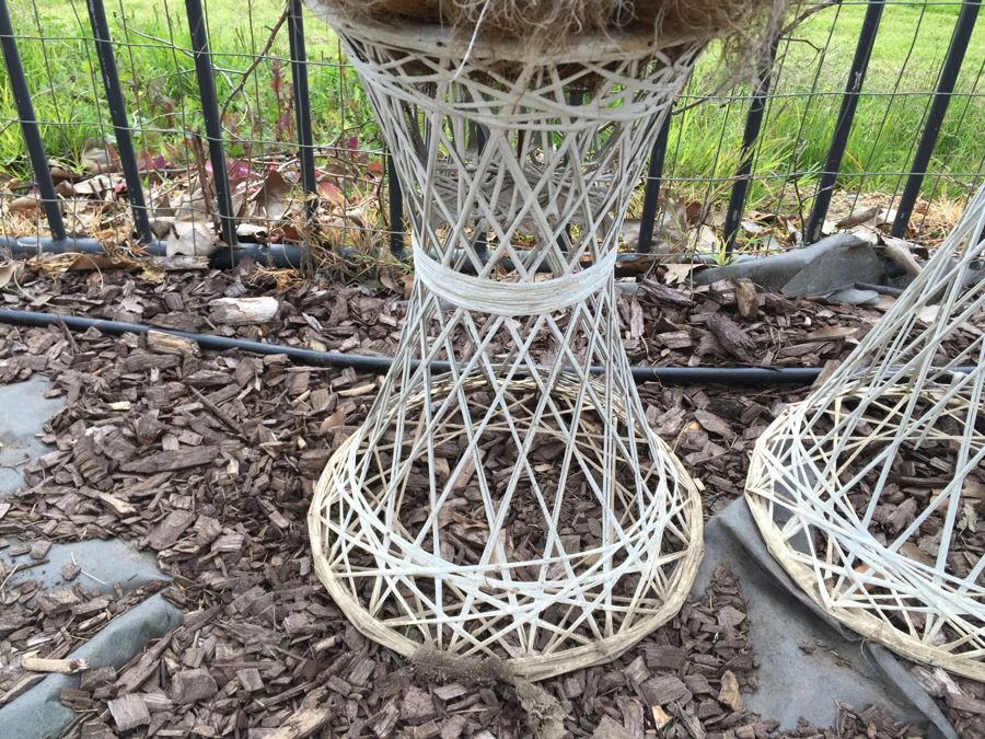 Pair Of White Plant Stands With Potted Succulents [Photo 7]
