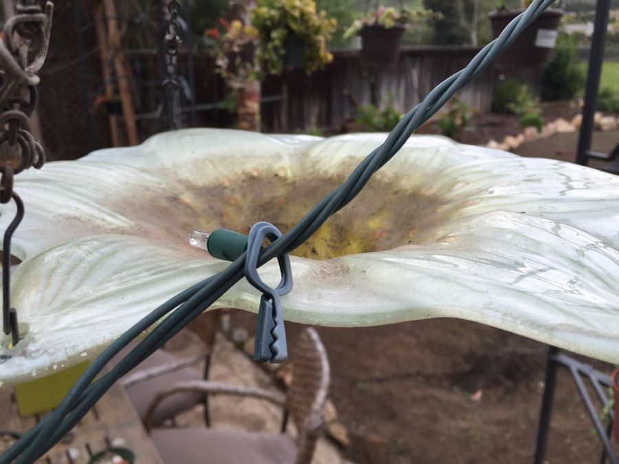 All Potted Succulets Attached To Metal Garden Structure Plus Bird Feeder, Wind Chime And Lantern [Photo 24]