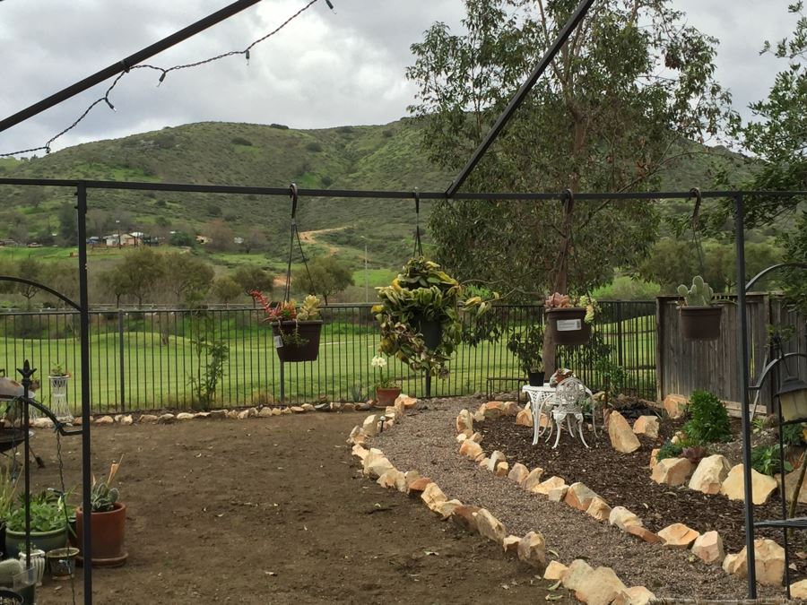All Potted Succulets Attached To Metal Garden Structure Plus Bird Feeder, Wind Chime And Lantern [Photo 32]