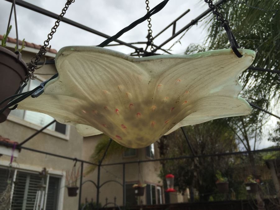 All Potted Succulets Attached To Metal Garden Structure Plus Bird Feeder, Wind Chime And Lantern [Photo 26]