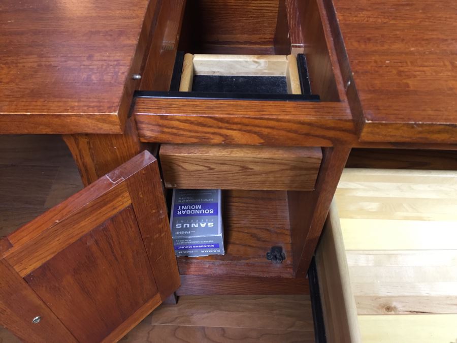 Wooden Credenza Entertainment Center Cabinet May Be Used As A Coffee Table [Photo 11]