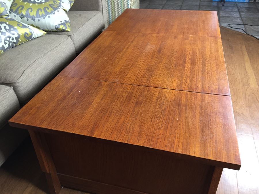 Wooden Credenza Entertainment Center Cabinet May Be Used As A Coffee Table [Photo 8]