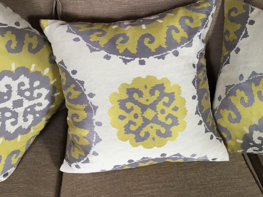 Light Gray Sofa With Throw Pillows Matches Loveseat [Photo 9]