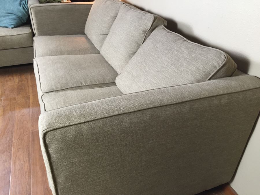 Light Gray Sofa With Throw Pillows Matches Loveseat [Photo 3]