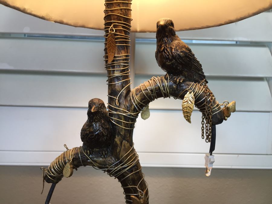 Contemporary Metal Bird Motif Lamp [Photo 8]