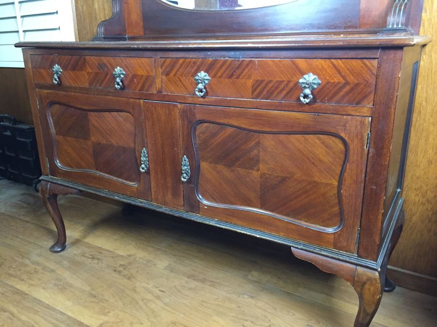 Antique Sideboard Cabinet With Mirror [Photo 15]