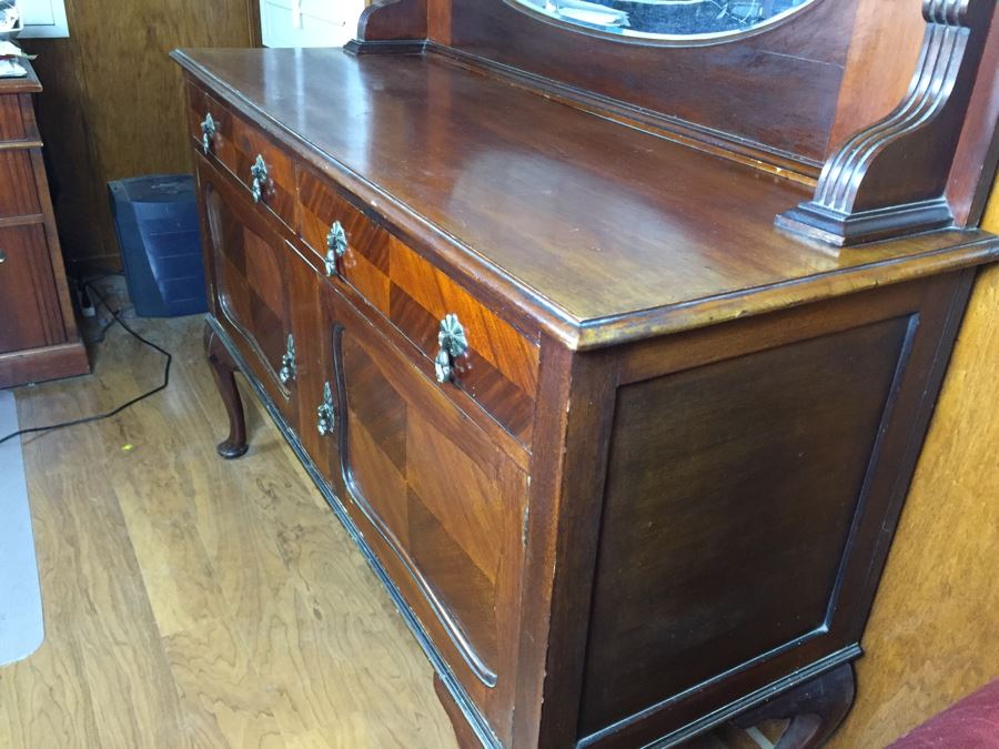 Antique Sideboard Cabinet With Mirror [Photo 9]