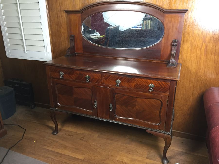 Antique Sideboard Cabinet With Mirror [Photo 5]