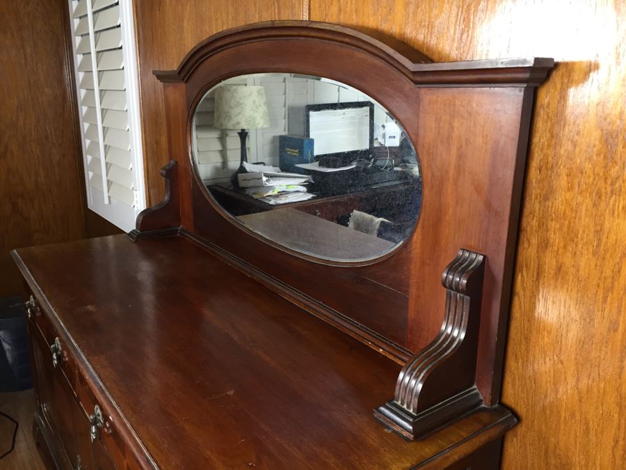 Antique Sideboard Cabinet With Mirror [Photo 2]