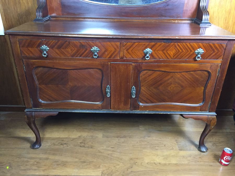 Antique Sideboard Cabinet With Mirror [Photo 13]