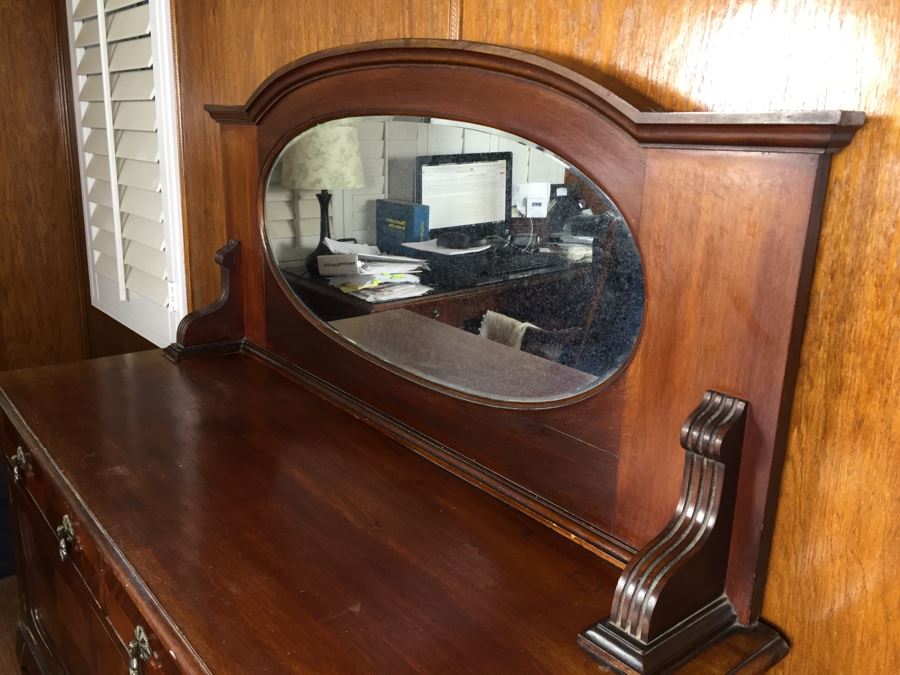 Antique Sideboard Cabinet With Mirror [Photo 11]