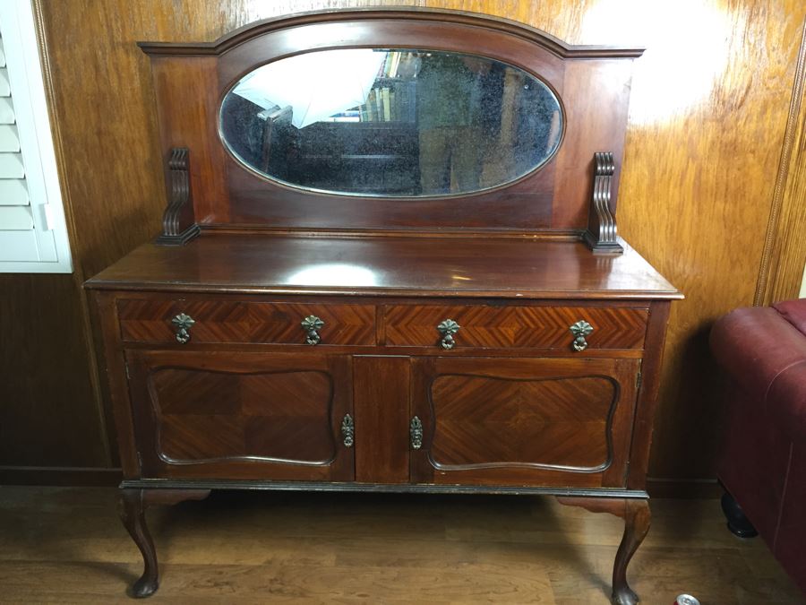 Antique Sideboard Cabinet With Mirror [Photo 1]