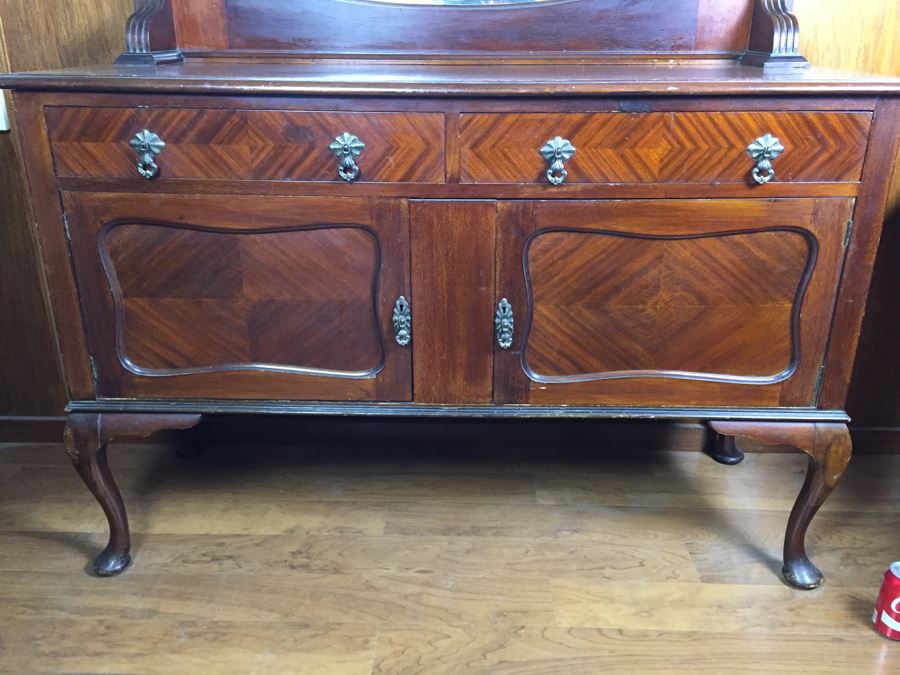 Antique Sideboard Cabinet With Mirror [Photo 3]