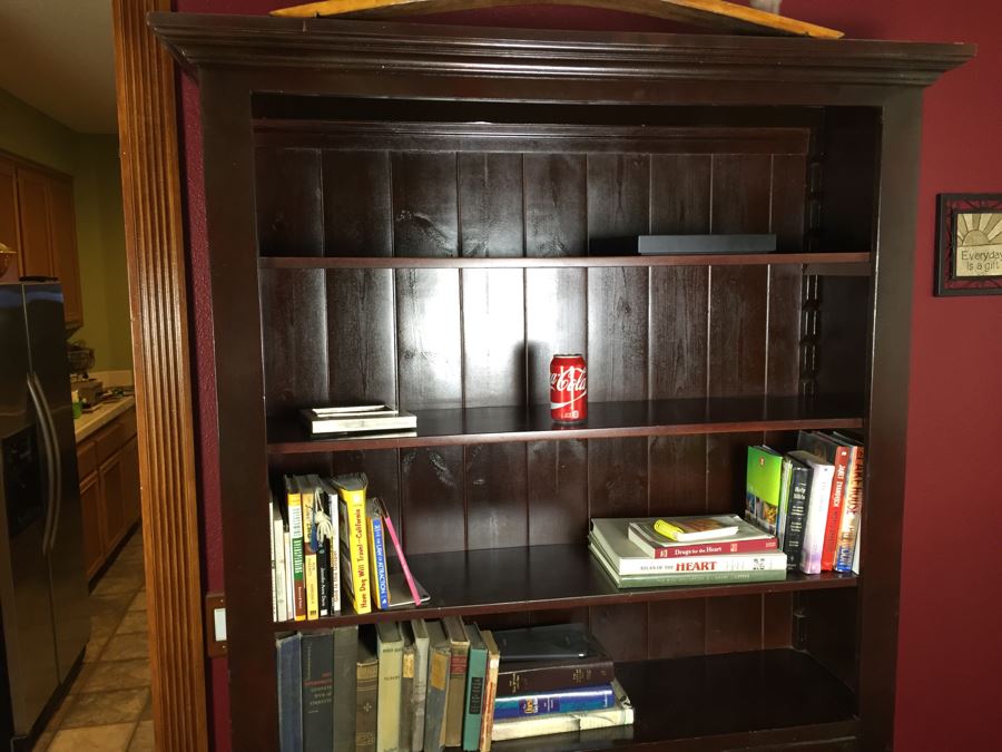 Tall Wooden Footed Adjustable Bookcase Bookshelf With 2 Drawers [Photo 6]