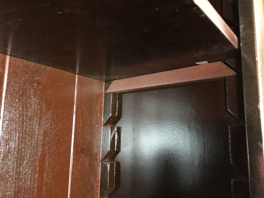 Tall Wooden Footed Adjustable Bookcase Bookshelf With 2 Drawers [Photo 8]