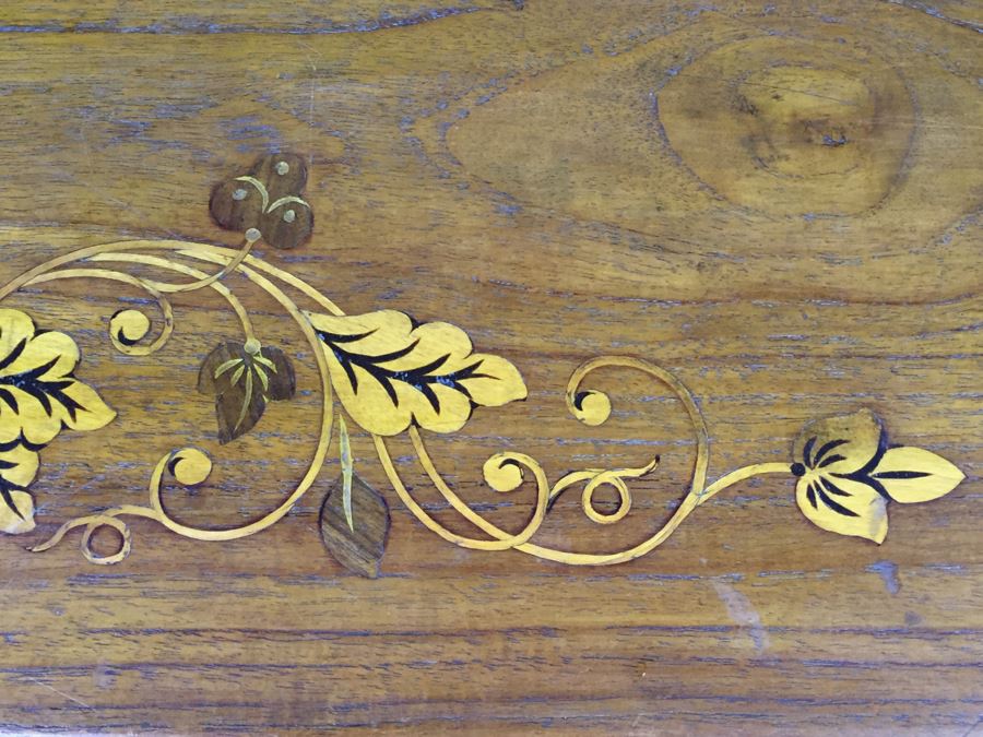 Stunning Wooden Coffee Table With Chippendale Ball And Claw Feet And Inlay Work All Over Top And Legs [Photo 10]