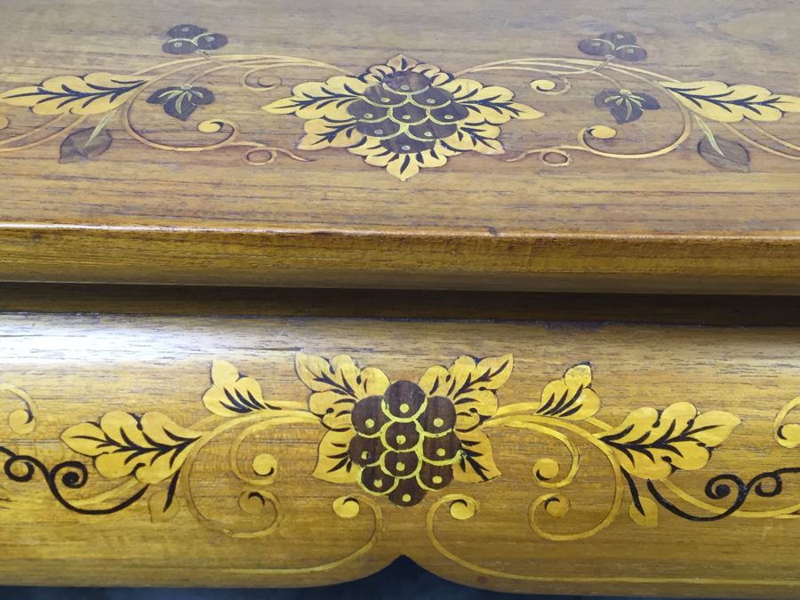 Stunning Wooden Coffee Table With Chippendale Ball And Claw Feet And Inlay Work All Over Top And Legs [Photo 11]