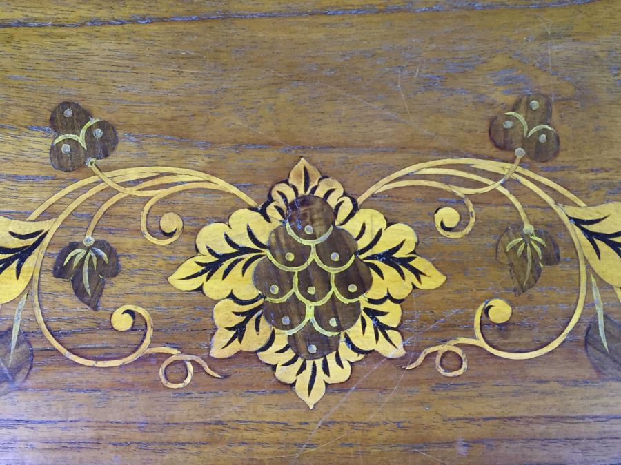 Stunning Wooden Coffee Table With Chippendale Ball And Claw Feet And Inlay Work All Over Top And Legs [Photo 8]