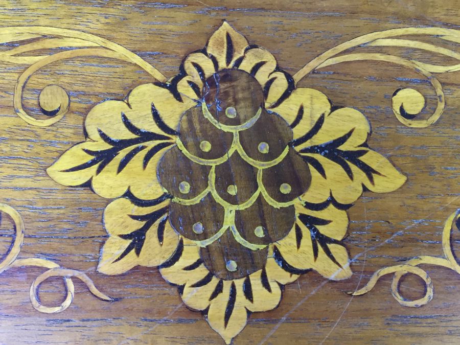 Stunning Wooden Coffee Table With Chippendale Ball And Claw Feet And Inlay Work All Over Top And Legs [Photo 9]