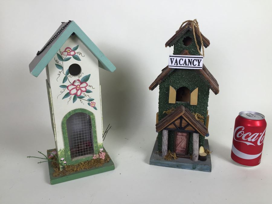 (2) Crafted Wooden Bird Houses [Photo 1]