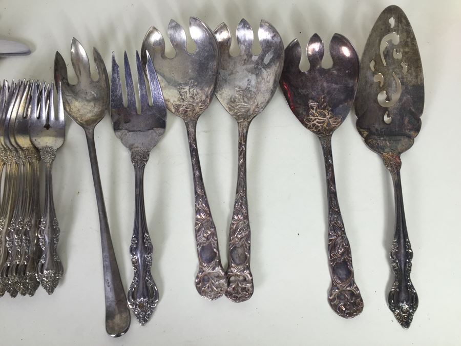 Silver Plated Flatware Set From Japan Romantic Rose With A Few Other Pieces Mixed In [Photo 7]