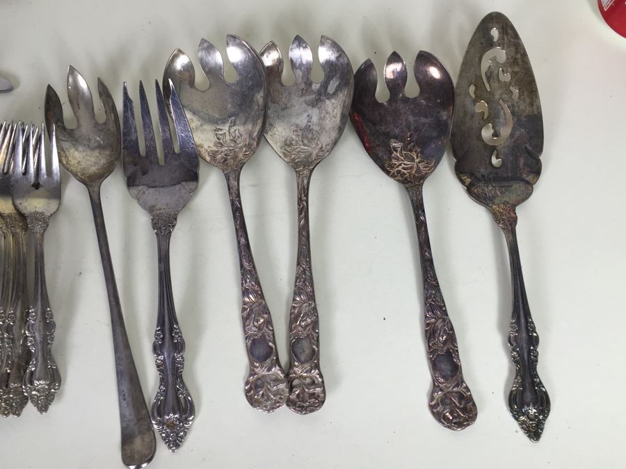 Silver Plated Flatware Set From Japan Romantic Rose With A Few Other Pieces Mixed In [Photo 11]