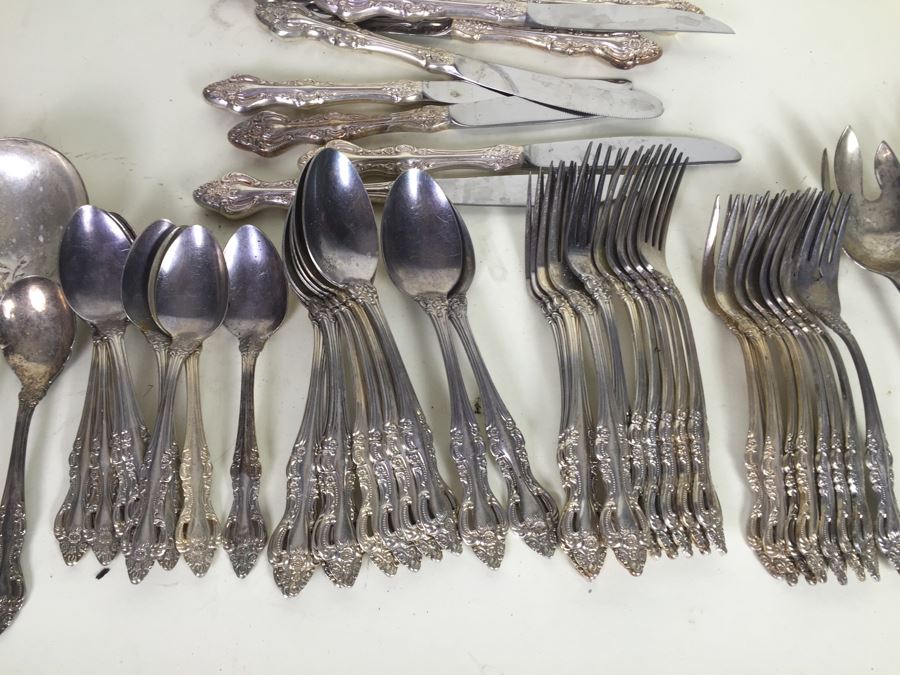 Silver Plated Flatware Set From Japan Romantic Rose With A Few Other Pieces Mixed In [Photo 4]