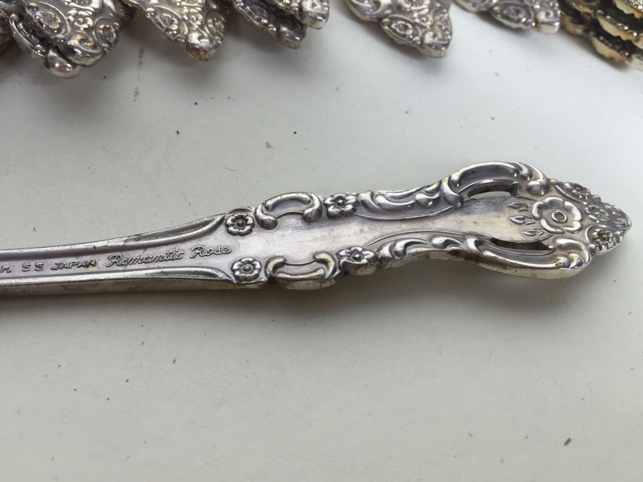 Silver Plated Flatware Set From Japan Romantic Rose With A Few Other Pieces Mixed In [Photo 9]