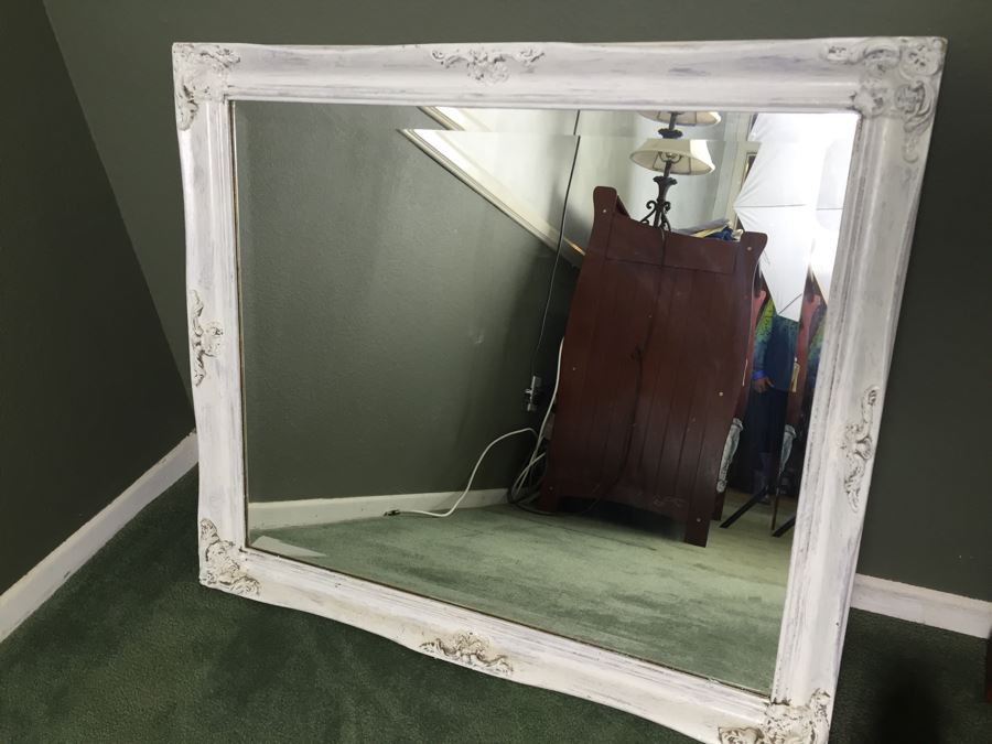 White Shabby Chic Beveled Glass Mirror [Photo 1]
