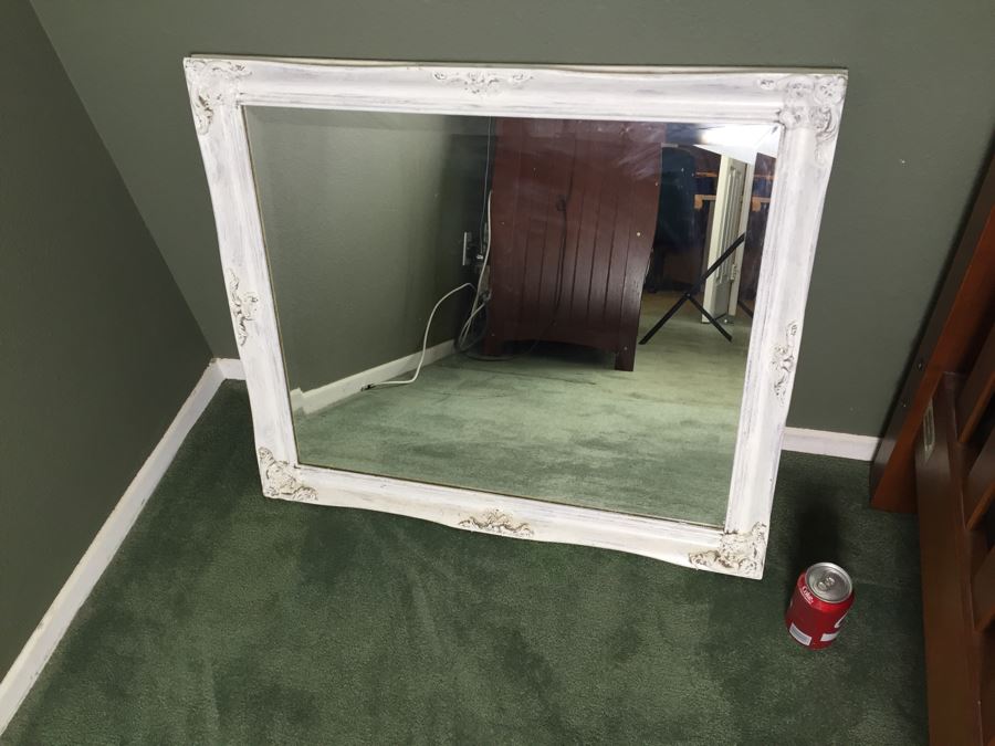 White Shabby Chic Beveled Glass Mirror [Photo 3]