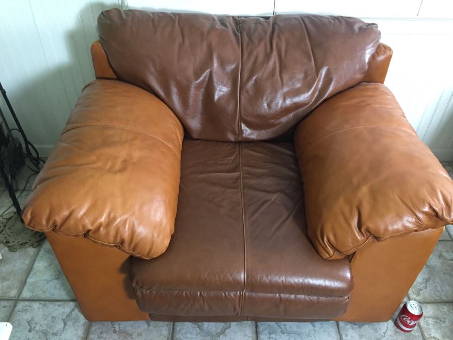 Ashley Furniture Comfortable Light Brown Leather Armchair [Photo 5]