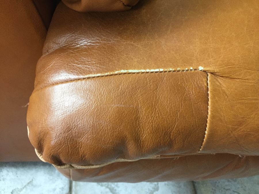 Ashley Furniture Comfortable Light Brown Leather Armchair [Photo 8]