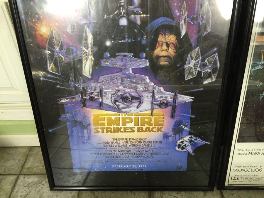 Pair Of Reproduction Framed Star Wars And The Empire Strikes Back Movie Posters [Photo 5]