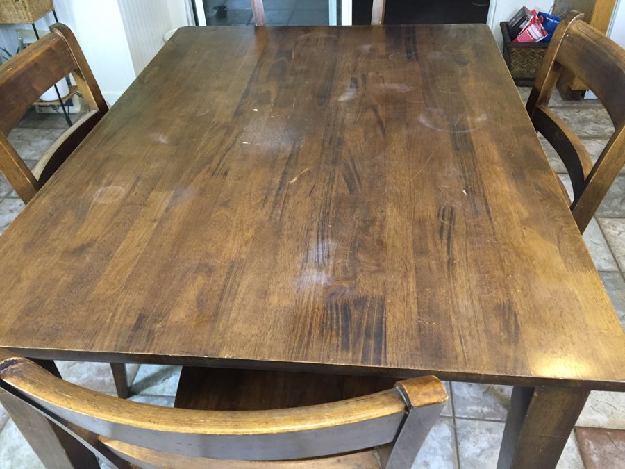 Nice Wooden Kitchen Table With Four Chairs [Photo 4]