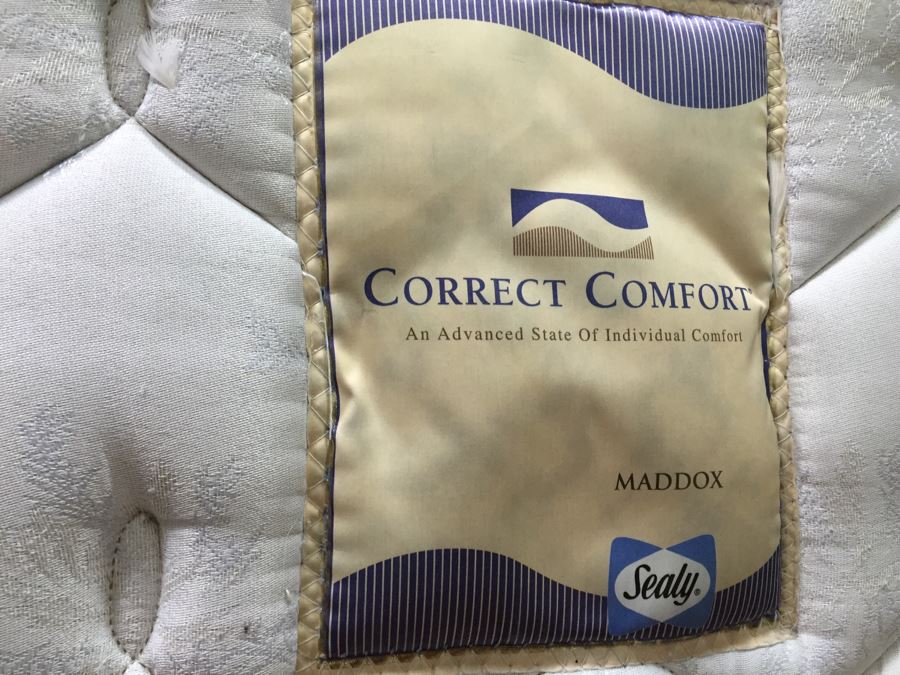 Four-Poster Wooden Bed With Metal Accents And Mattress + Boxsprings [Photo 3]