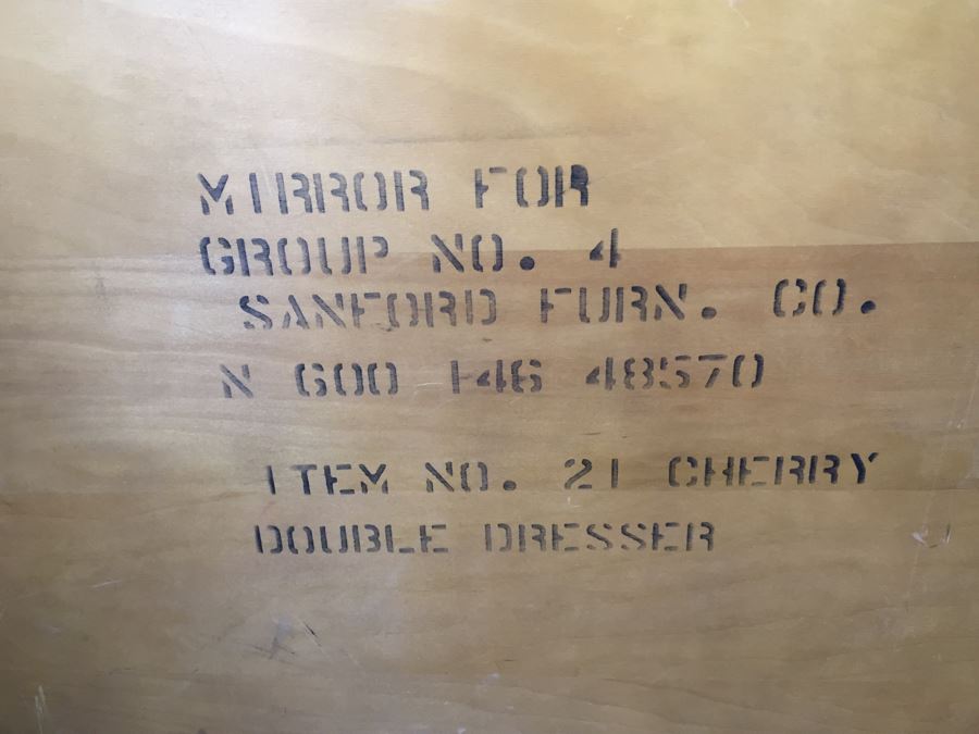 Wooden Cherry Dresser With Mirror By Sanford Furniture Co [Photo 10]