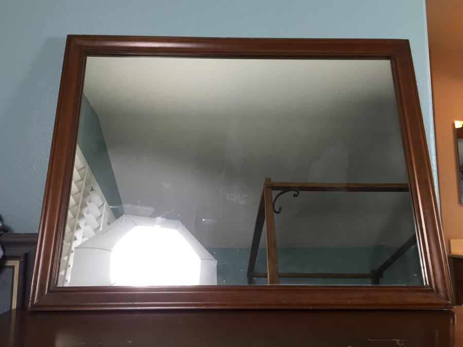 Wooden Cherry Dresser With Mirror By Sanford Furniture Co [Photo 7]