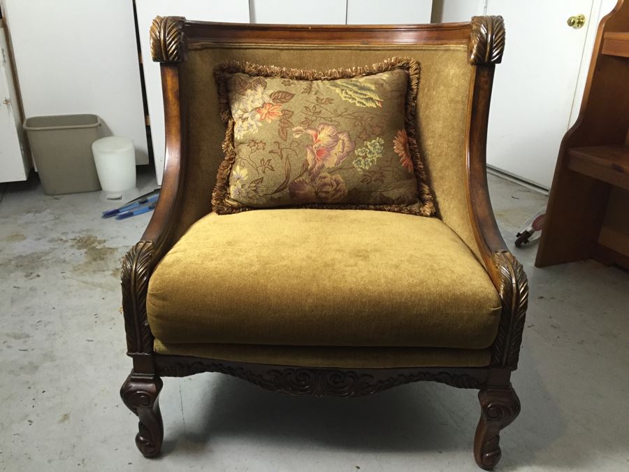 Nice Upholstered Chair With Light Brown Tones (Matches Sofa) [Photo 1]