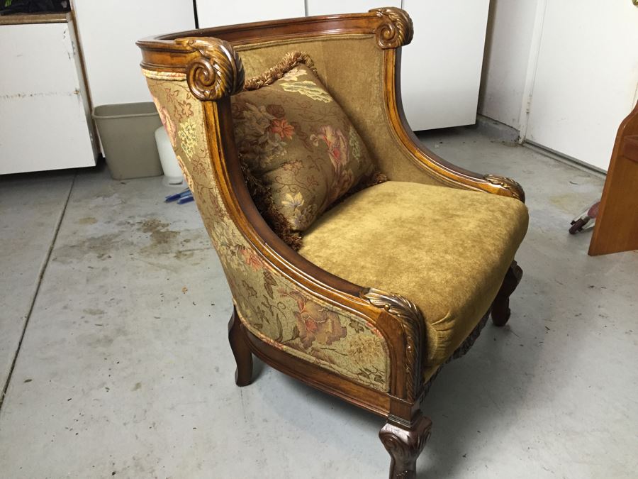 Nice Upholstered Chair With Light Brown Tones (Matches Sofa) [Photo 8]