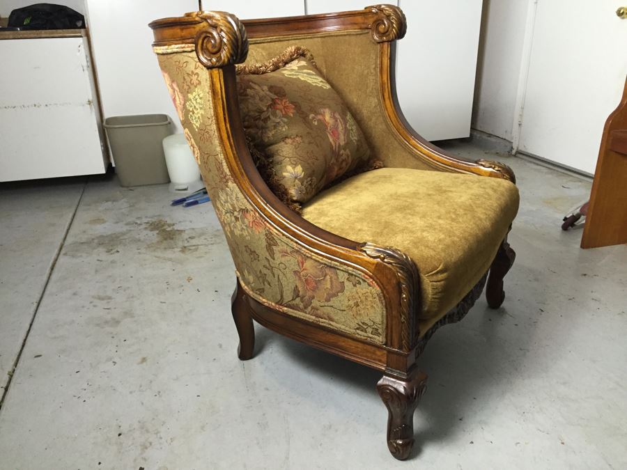 Nice Upholstered Chair With Light Brown Tones (Matches Sofa) [Photo 2]