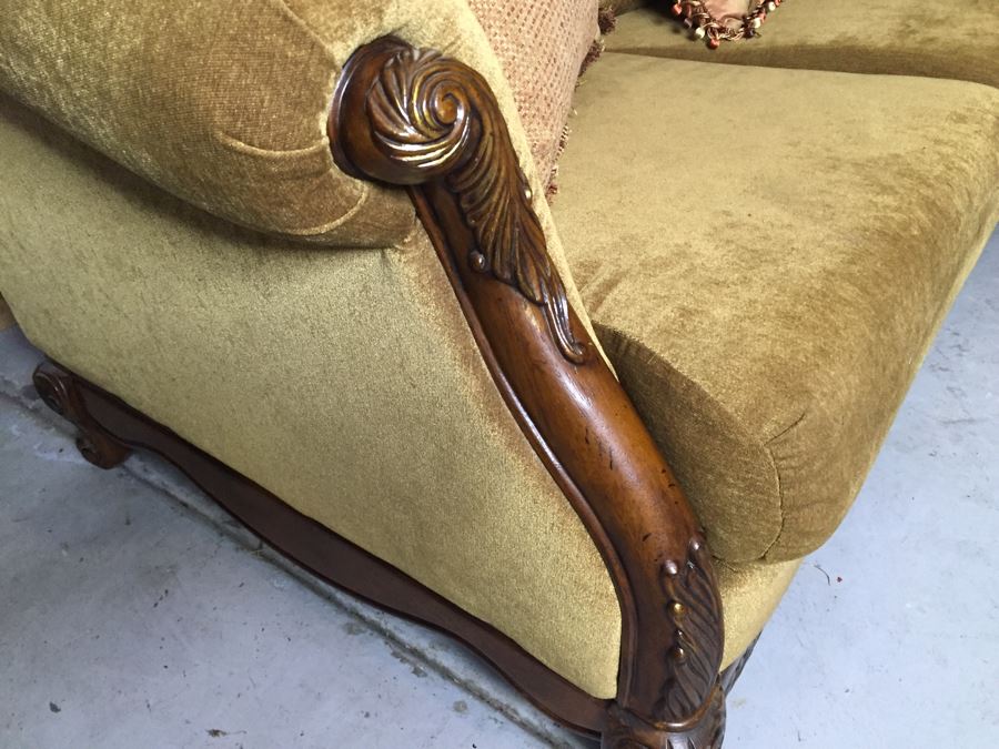 Upholstered Sofa With Light Brown Tones (Matches Chair) [Photo 3]