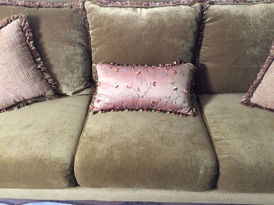 Upholstered Sofa With Light Brown Tones (Matches Chair) [Photo 7]