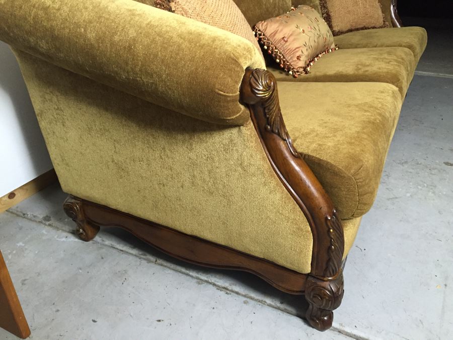 Upholstered Sofa With Light Brown Tones (Matches Chair) [Photo 4]