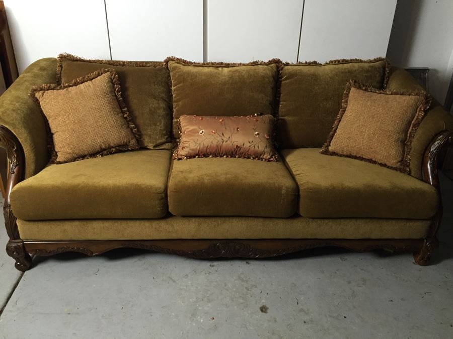 Upholstered Sofa With Light Brown Tones (Matches Chair) [Photo 6]