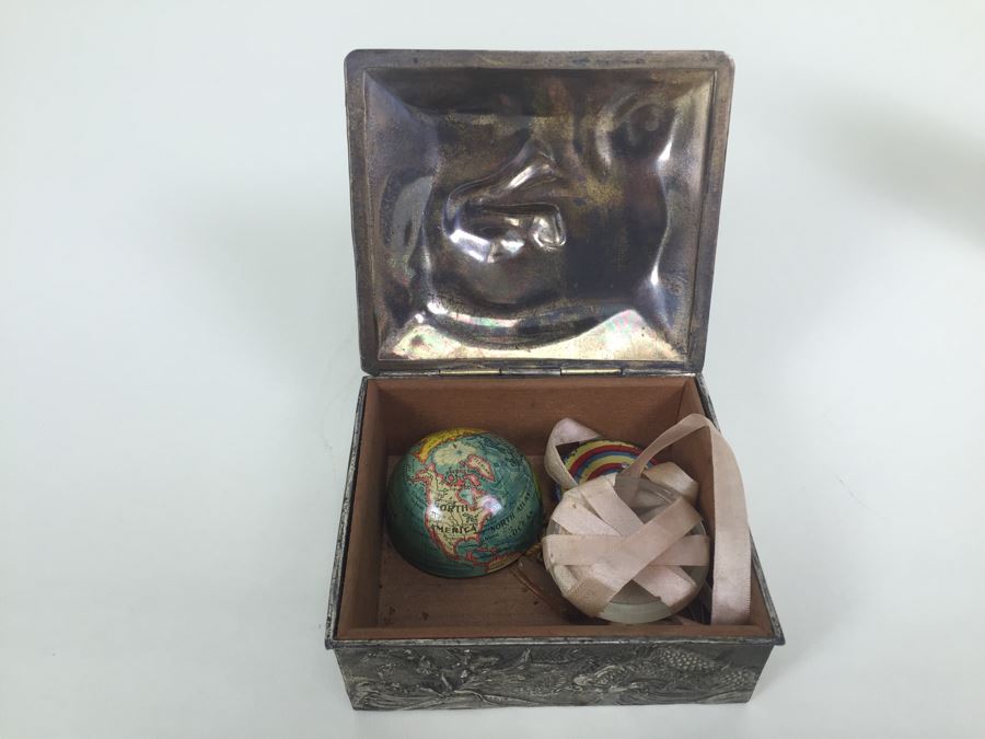 Japanese Metal Embossed Box With Dragon Serpent [Photo 14]