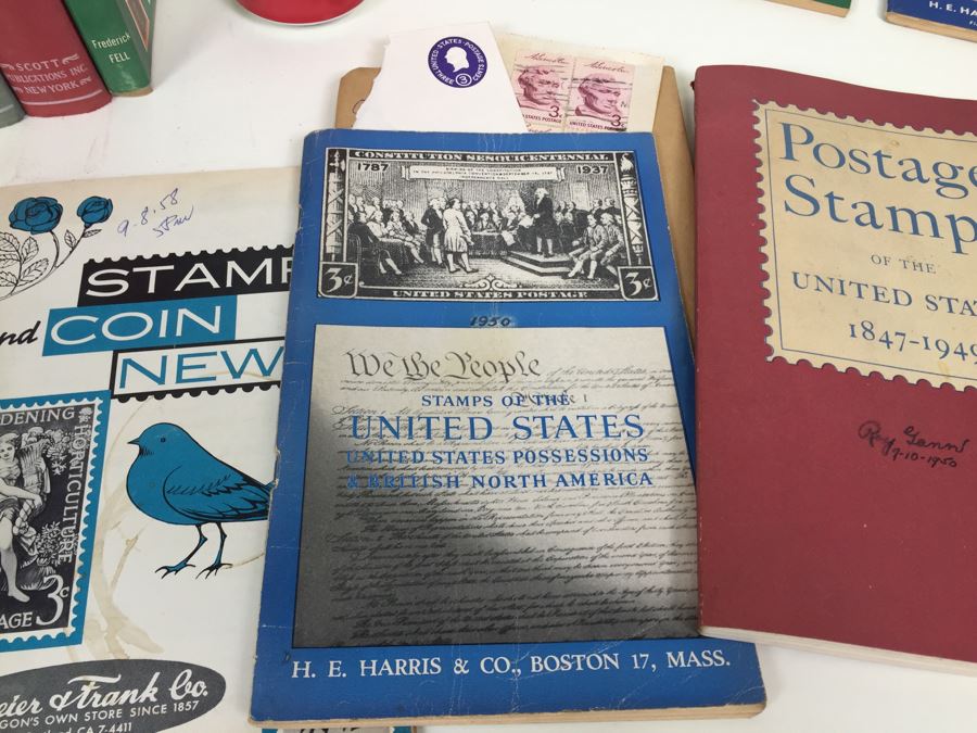 Huge Collection Of Vintage Stamp Collecting Books