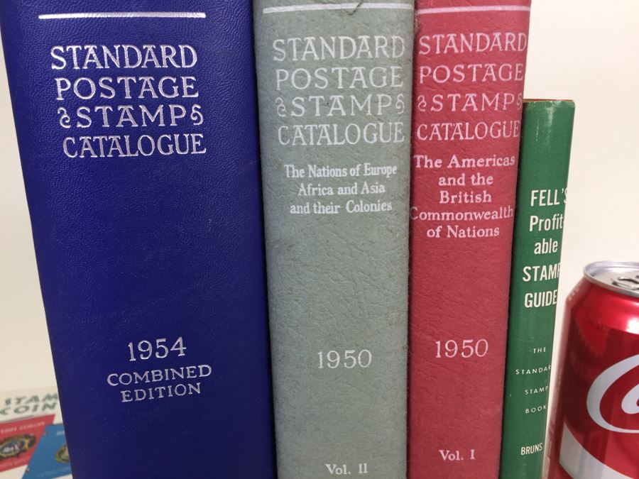 Huge Collection Of Vintage Stamp Collecting Books